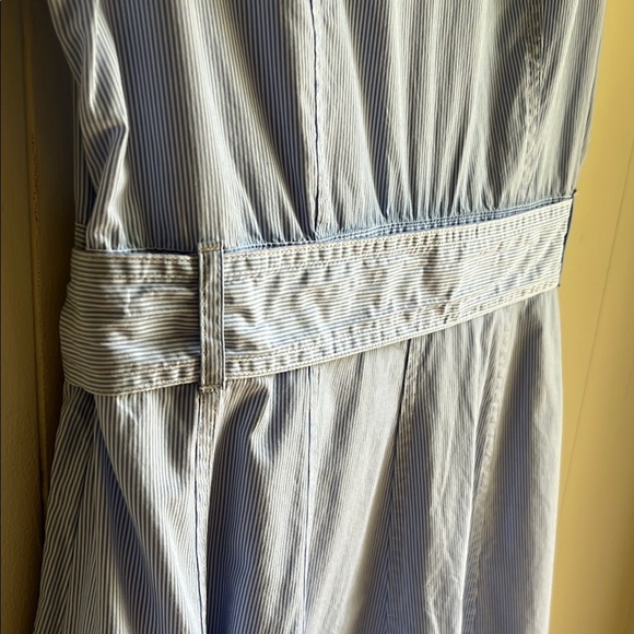 Tommy Hilfiger Blue & White Stripe Sleeveless V-Neck Collar Midi Dress Sz Lg - Picture 12 of 16